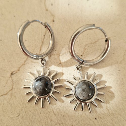 Créoles soleil labradorite