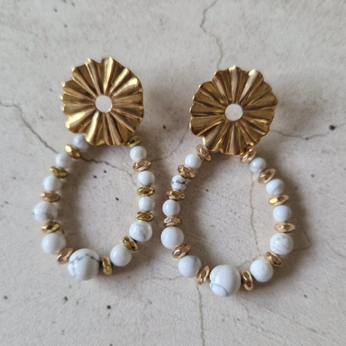 B.o perles howlite blanche