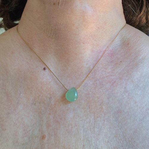 Collier maille serpent aventurine verte