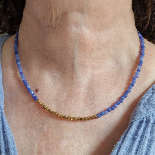 Collier aventurine bleue