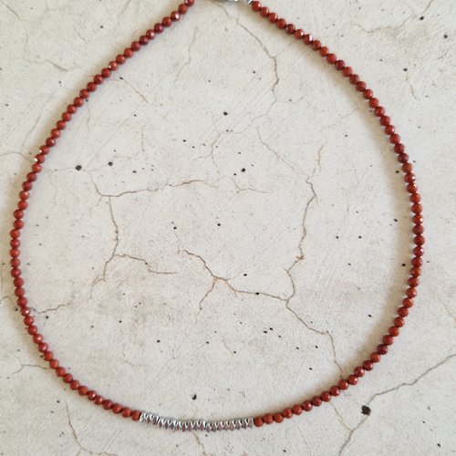 Collier jaspe rouge & hématites