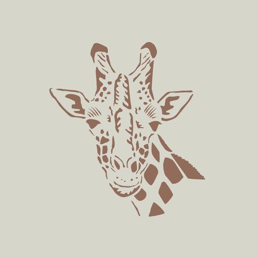 Pochoir tête de girafe en vinyle adhésif (ref 878-1) 
