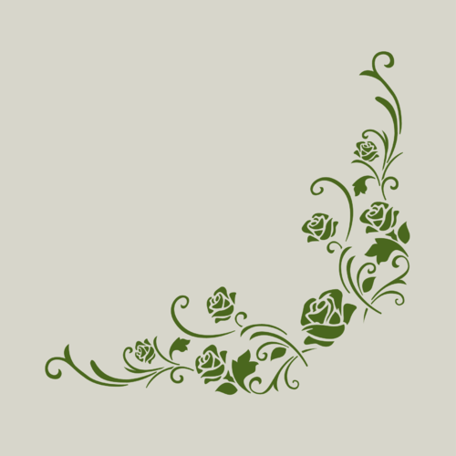 Pochoir en vinyle adhésif. arabesque de roses. pochoir arabesque (ref 348-2v-2)
