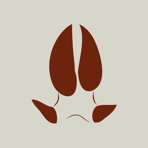 Empreinte de sanglier. pochoir en vinyle adhésif. (ref 374-2)