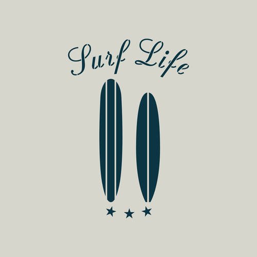 Pochoir de surf. pochoir planche de surf  (ref 693-1) 