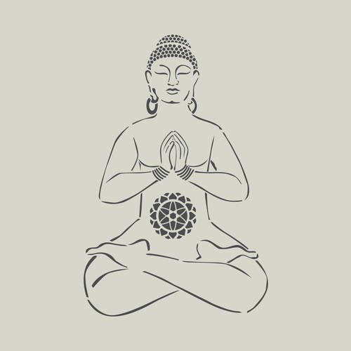 Pochoir de bouddha. dessin de bouddha  (ref 475-1) 