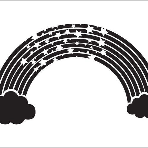 Pochoir Arc En Ciel Dessin Arc En Ciel Et étoiles Ref 459 1