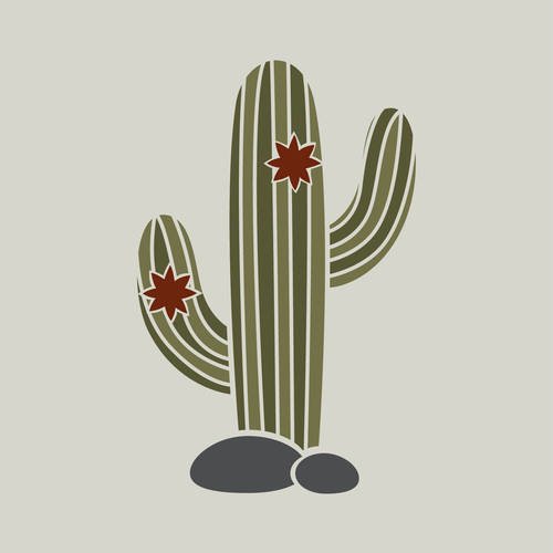 Pochoir cactus. dessin de cactus. décoration cactus (ref 471) 