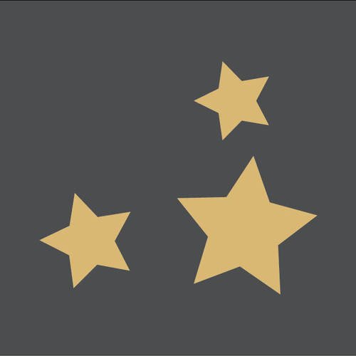 Etoiles. trois petites étoiles. pochoir en vinyle adhésif. (ref 190) 