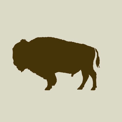 Bison. silhouette de bison. pochoir en vinyle adhésif. (ref 171) 