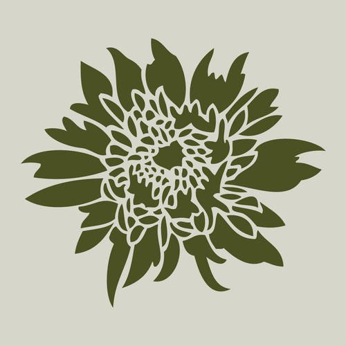 Pochoir en vinyle adhésif. chrysanthème. fleur (ref 104) 