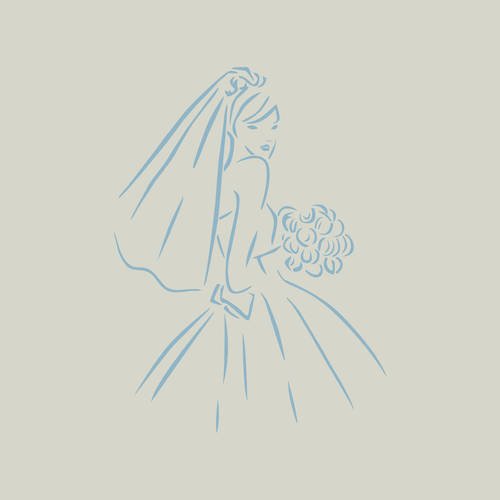 Pochoir mariée. dessin mariée (ref 710-1) 