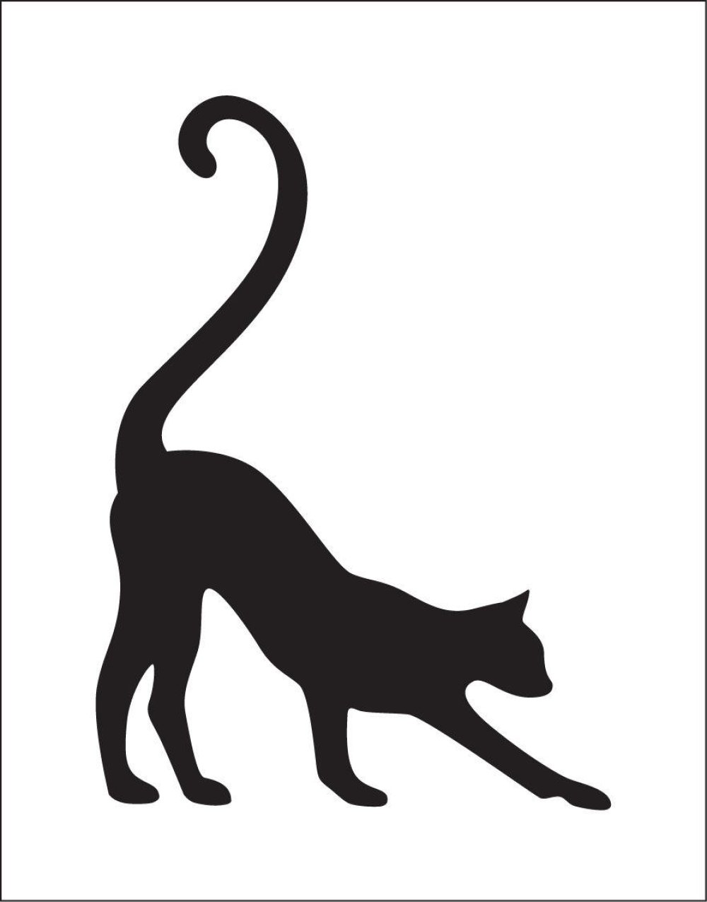 Pochoir De Chat Silhouette De Chat Pochoir En Vinyle Adhesif Ref 5 1 15 X 11 Cm Un Grand Marche