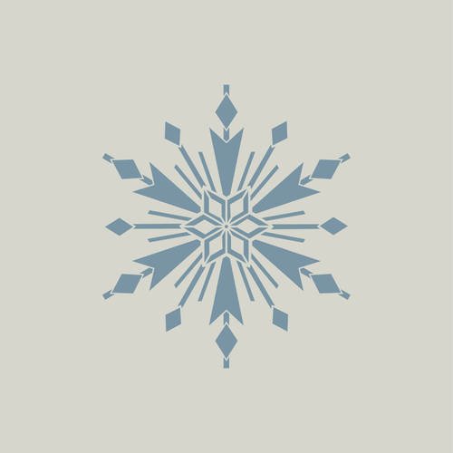 Pochoir flocon de neige. pochoir décoration de noël. (ref 557-1 : 15 x 13 cm) 