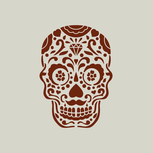 Pochoir tête mexicaine. tête de mort mexicaine (ref 543-1) 