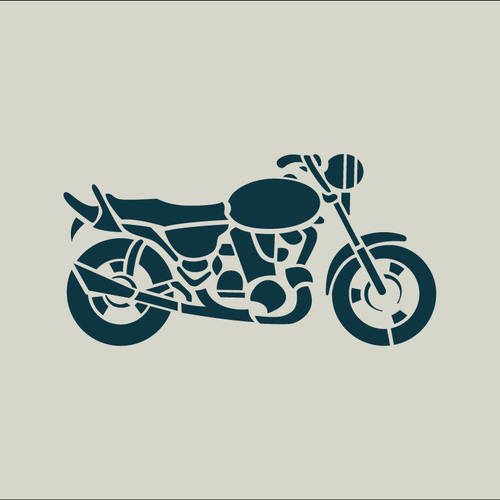 Moto. pochoir moto. dessin de moto (ref 403) 