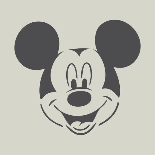 Mickey. pochoir de mickey. dessin de mickey (ref 401) 