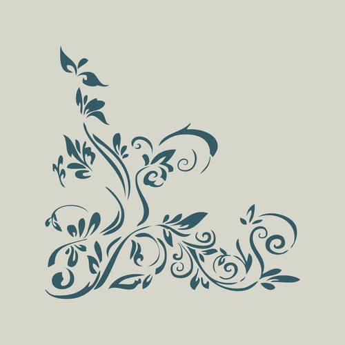 Motif floral. pochoir de motif floral. pochoir en vinyle adhésif (ref 387) 