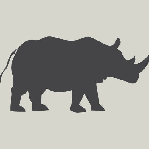 Rhinocéros. silhouette de rhinocéros. pochoir rhinocéros. pochoir en vinyle adhésif. (ref 273) 