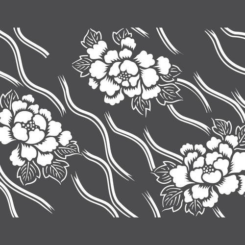 Pochoir en vinyle adhésif. motif floral. katagami fleur (ref 232) 