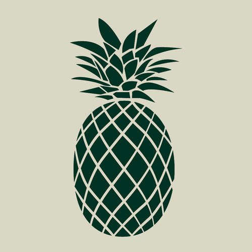 Ananas. pochoir en vinyle adhésif.  pochoir ananas (ref 198-2) 