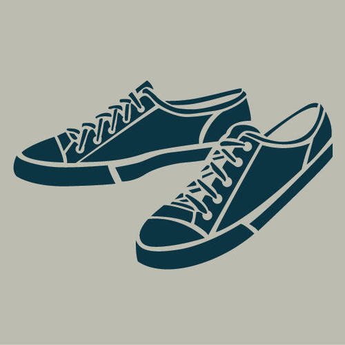 Pochoir en vinyle adhésif. baskets. dessin chaussures sport (ref 64) 