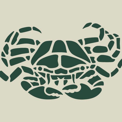 Pochoir en vinyle adhésif. dessin de crabe. ambiance bord de mer (ref 67) 