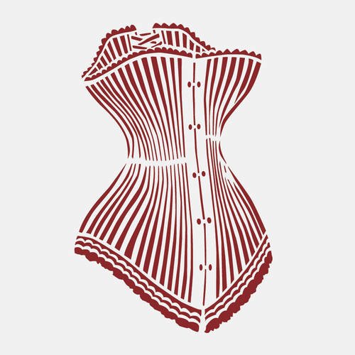 Pochoir en vinyle adhésif. corset style mode ancienne (ref 57) 