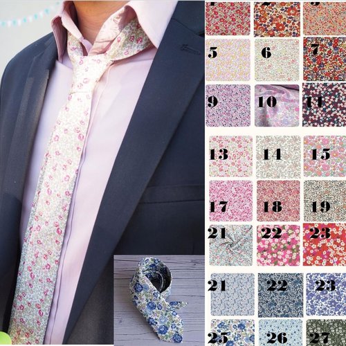 Cravate/pochette costume liberty pour hommes personnalisable.