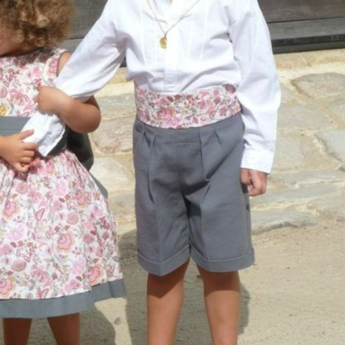 Bermudas cérémonie pour enfants en coton, personnalisable, short de costume enfant, tenue cérémonie petit garçon.