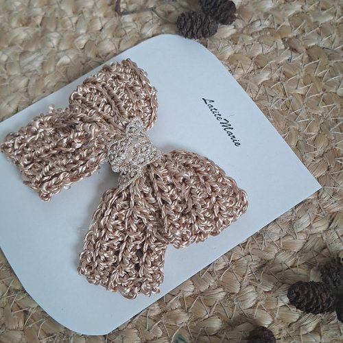 Barrette à cheveux nœud crochet marsala pour fille, clip coiffure bébé nœud tricot, nœud papillon cheveux rétro rose