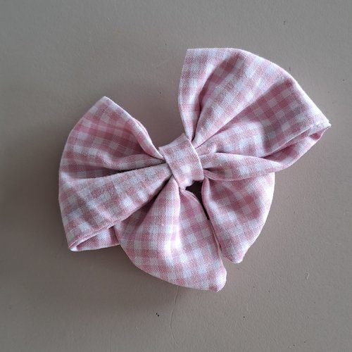 Barrettes bébé, petite fille nœud vintage tissu vichy rose pâle /barrettes cheveux pour enfant et maman bohême/ noël