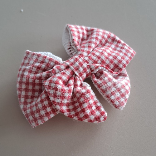 Barrettes bébé, petite fille nœud rétro tissu vichy rouge /barrettes cheveux pour enfant et maman vintage et bohême/ noël