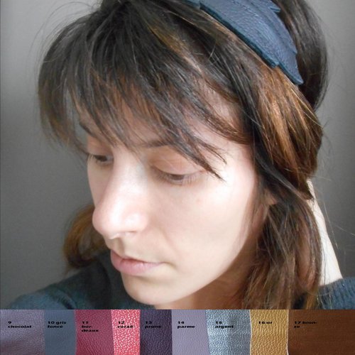 Headband bohème plume en cuir personnalisable, coiffure mariage ,demoiselle d'honneur.