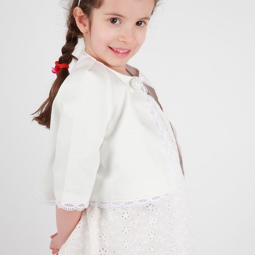 Boléro En Fausse Fourrure Pour Petite Fille - Blanc - Manches Longues - Pour Baptême, Cérémonie, Mariage, Soirée - Taille 1 à 8 Ans
