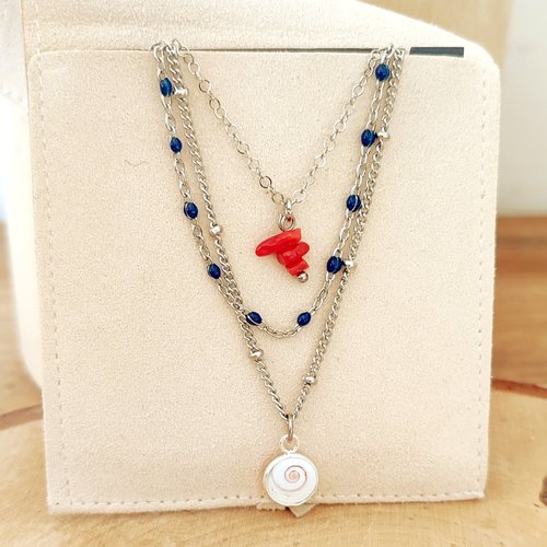 Collier multirangs porte-bonheur corse