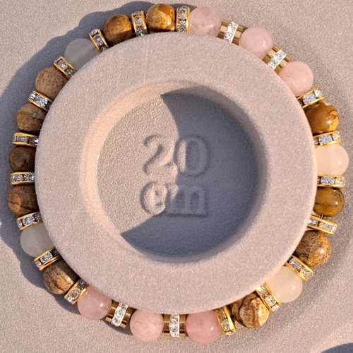 Bracelet perles naturelles élastique multicolore