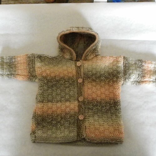 Manteau à capuche dégradé marron pour bébé fille ou garçon taille 3 mois