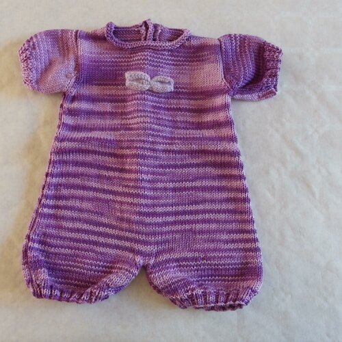 Combinaison manches courtes en coton dégradé violet taille 3 mois pour bébé fille