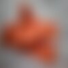 Bonnet à pompon et son écharpe orange pour bébé fille taille naissance
