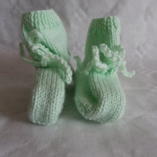 Chaussons vert  , 0 à 3 mois