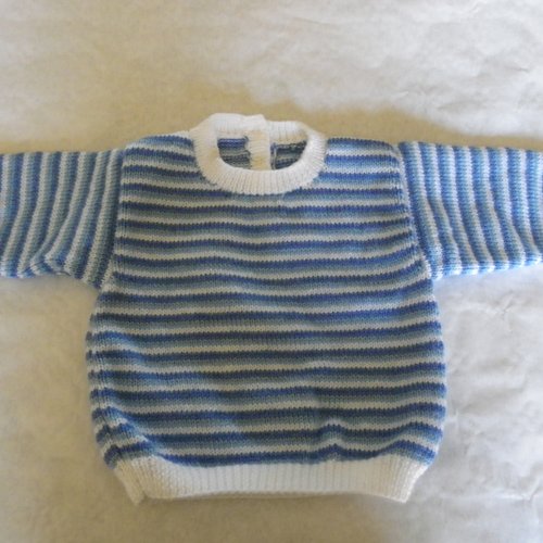 Pull à rayures bleu et blanc  , taille 6 mois