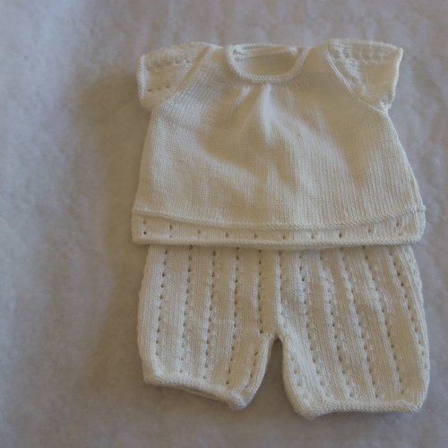 Ensemble " brassière et culotte blanc 3 mois