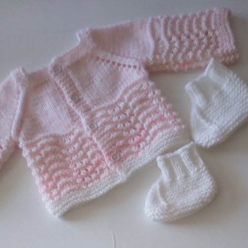 Ensemble brassière bébé chaussons laine