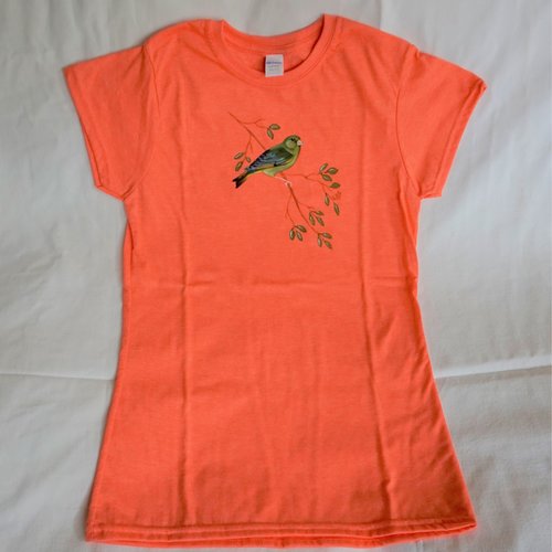 Tee shirt femme orange chiné peint à la main verdier 36 - s