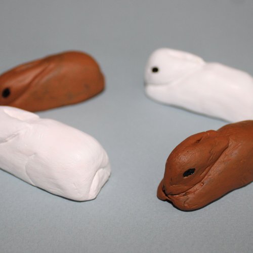 Portes couteaux en forme de lapin blanc et brun