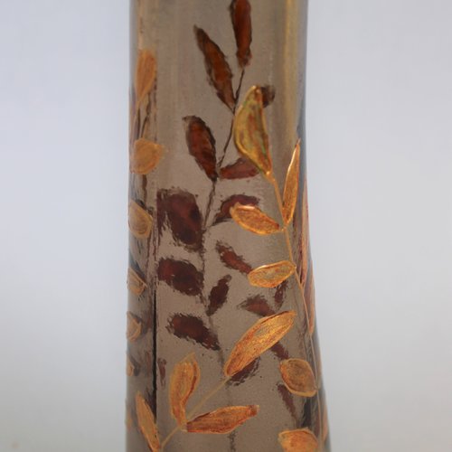 Vase soliflore déco feuilles d'or