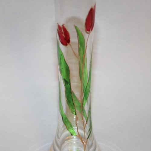 Vase soliflore trompette tulipes  