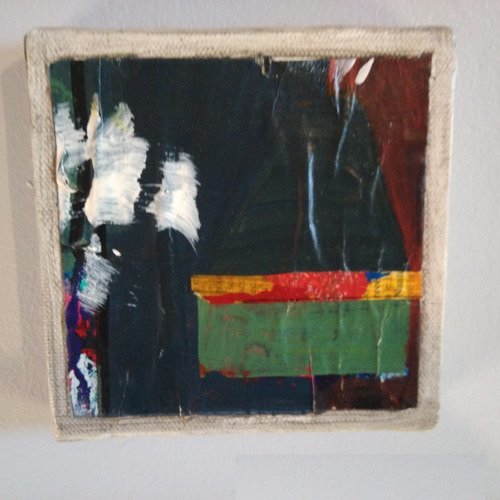Mini cadre décoratif - peinture abstraite - collage - m061