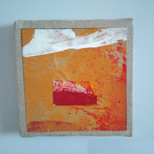 Mini cadre décoratif - peinture abstraite - collage - m108